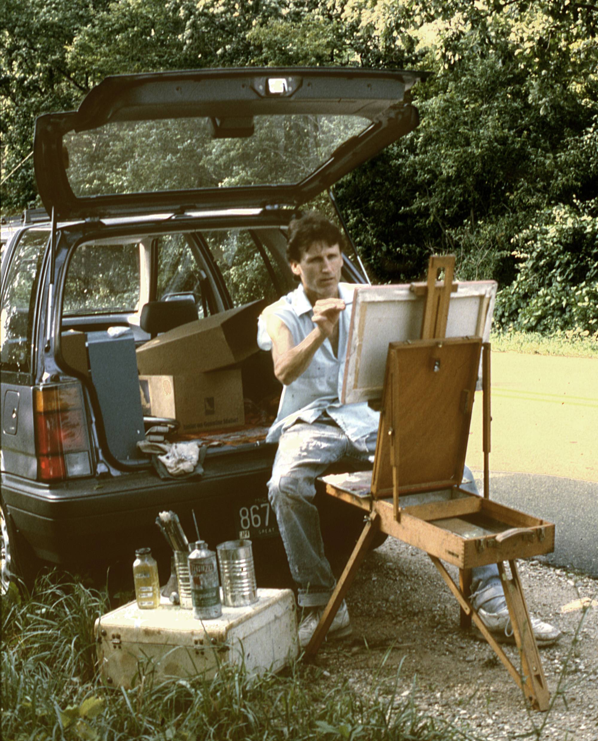 Painting out of the car